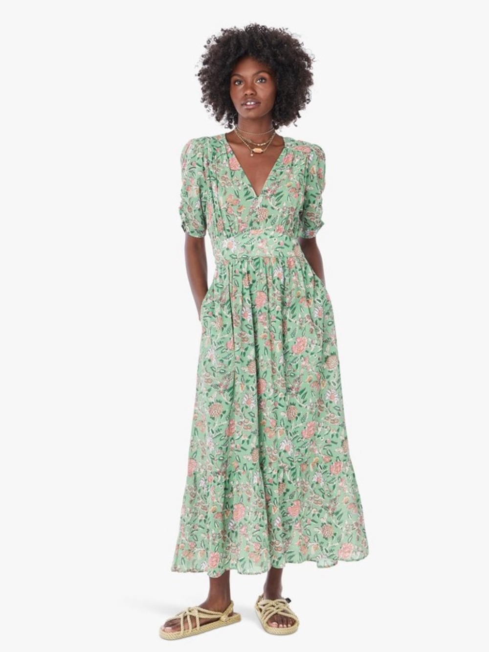 Xirena Camelia Floral V-Neck Maxi Dress